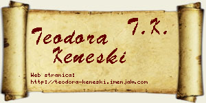 Teodora Keneški vizit kartica